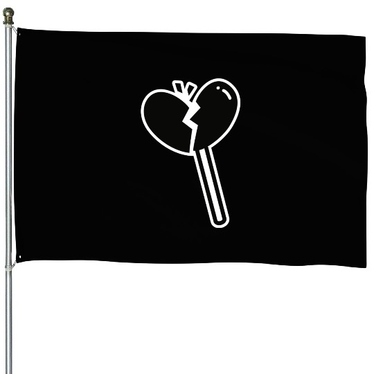 Broken Heart Lollipop Candy House Flags