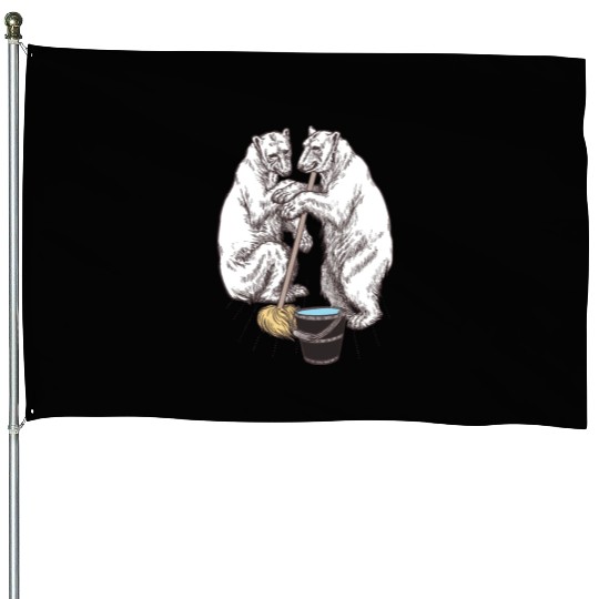 Polar bears House Flags