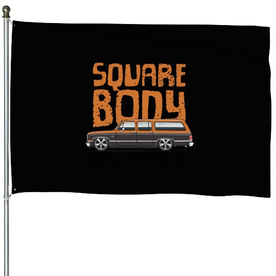 square Burnt Orange House Flags
