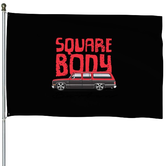 square Cardinal Red House Flags