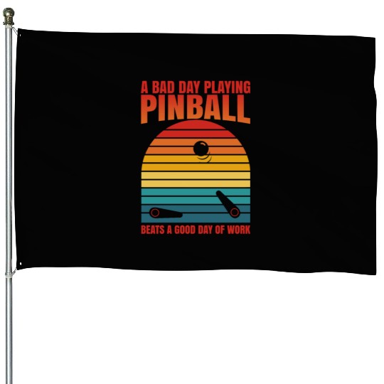 Retro Pinball Beats Work Arcade Machine House Flags