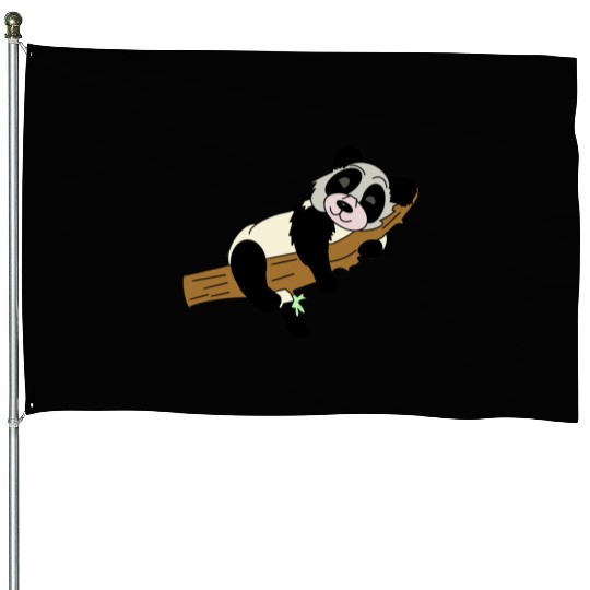 Little sleeping panda House Flags
