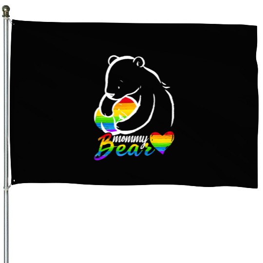 Women Mommy Bear Rainbow Flag Pride Gay LGBT House Flags