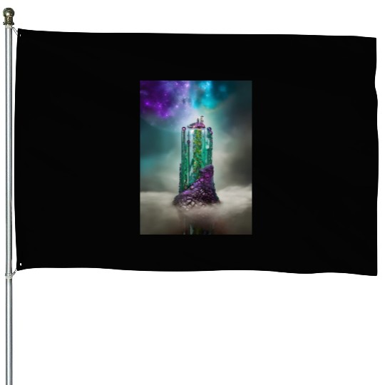 Cosmic Gemstone and Glass \|/ Universe House Flags