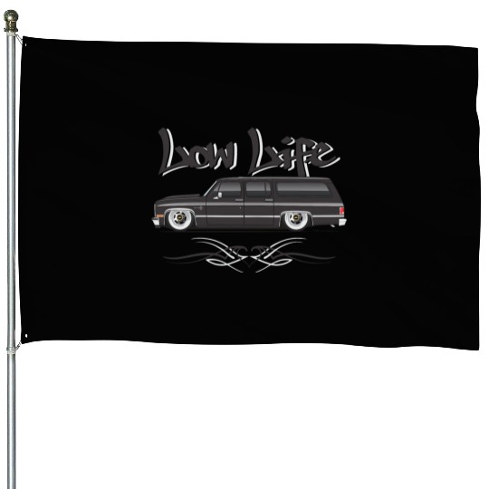 LOWLIFE Midnight Black House Flags