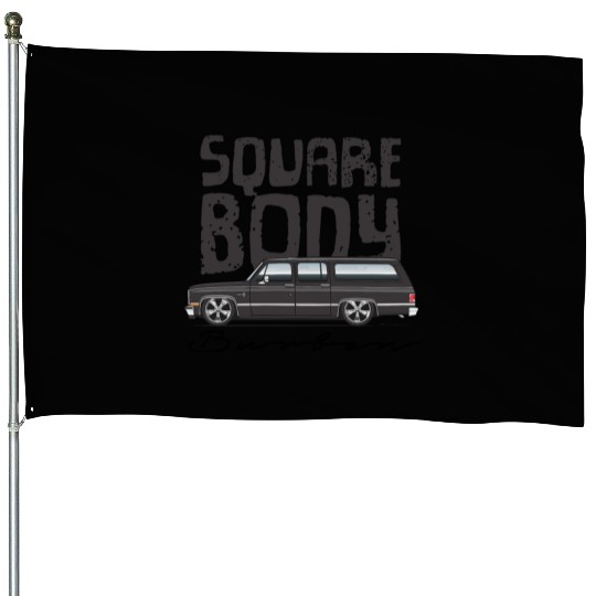 SQUARE Midnight Black House Flags