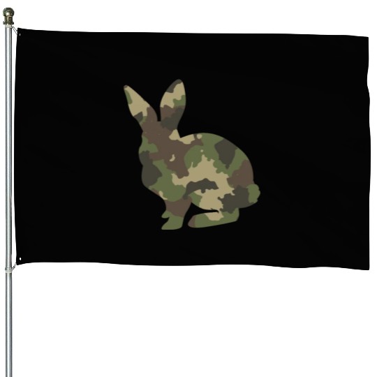 Bunny Camouflage House Flags
