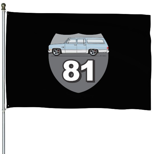 81 Light Blue House Flags