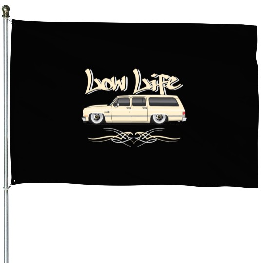 low life Santa Fe Tan House Flags