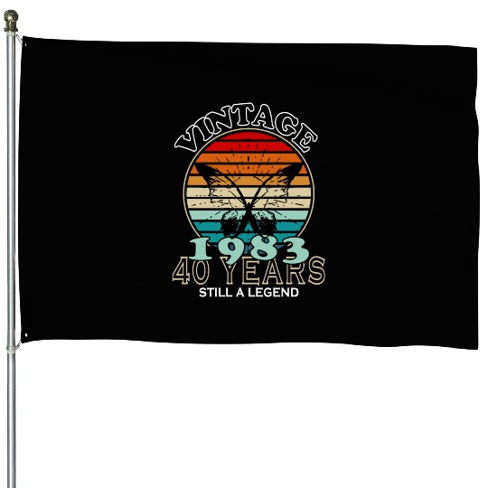 Retro Birthday Year Vintage 1983 House Flags