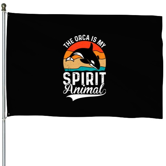 The Orca My Spirit Animal House Flags