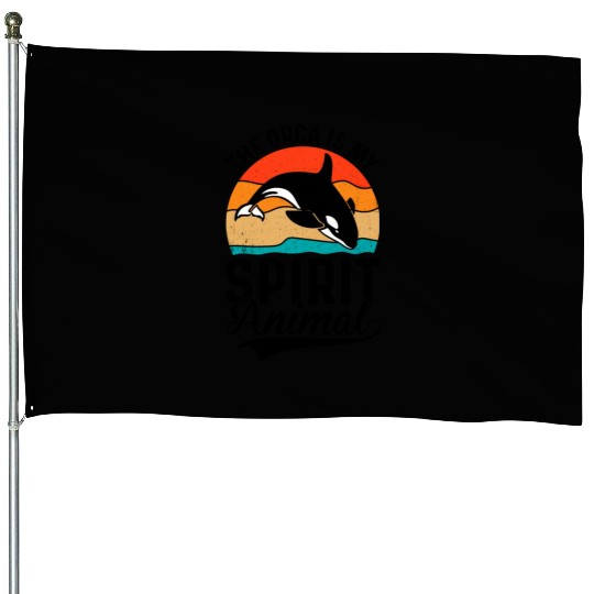 The Orca My Spirit Animal House Flags