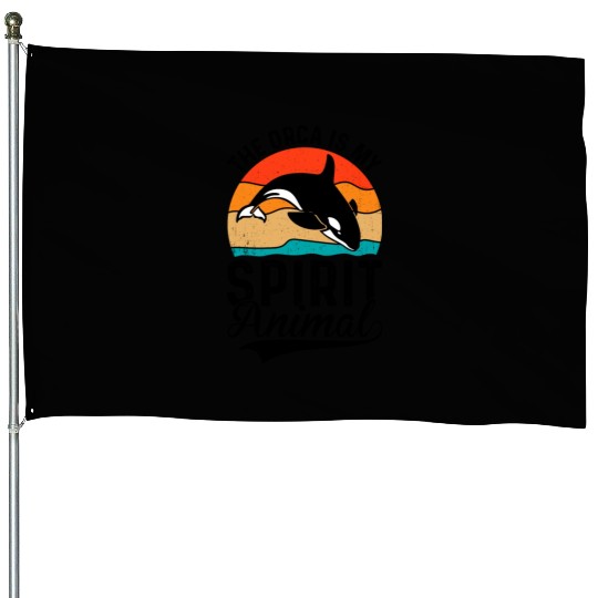 The Orca My Spirit Animal House Flags