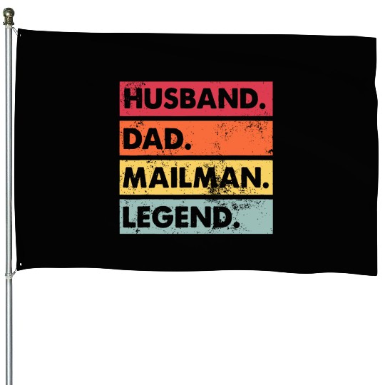 Husband Dad Mailman Legend Funny Postal Workerdadg House Flags