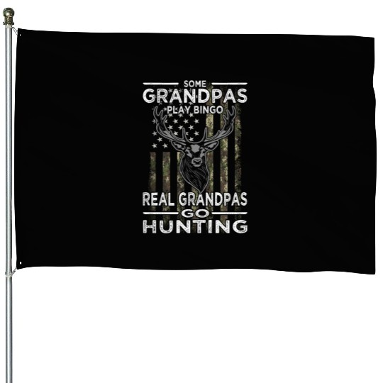 Buck Deer Hunting American Camouflage House Flags