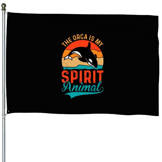 The Orca My Spirit Animal House Flags