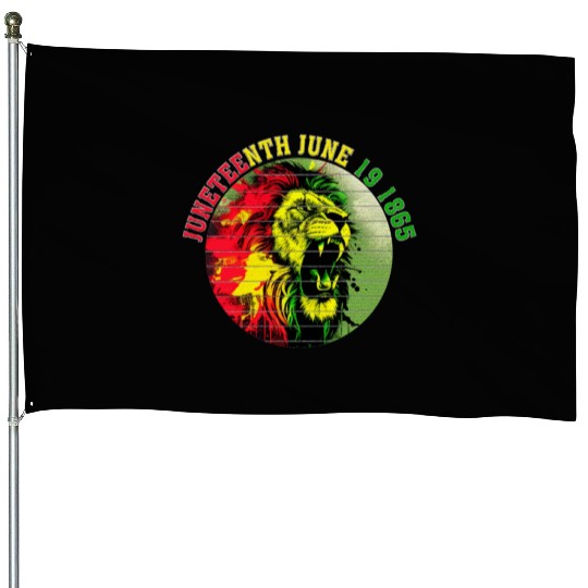 Juneteenth lion Black Pride African American House Flags