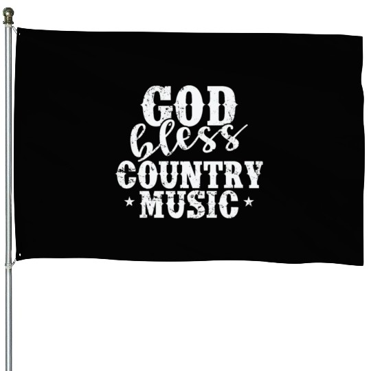 God bless Country Music USA America Cowboys House Flags