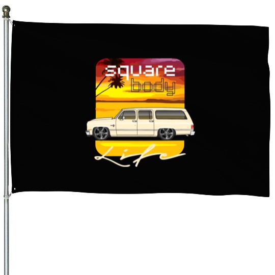 square Santa Fe Tan House Flags