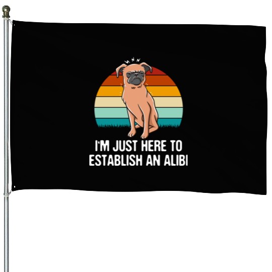 Im Just Here to Establish an Alibi Funny Sarcastic House Flags