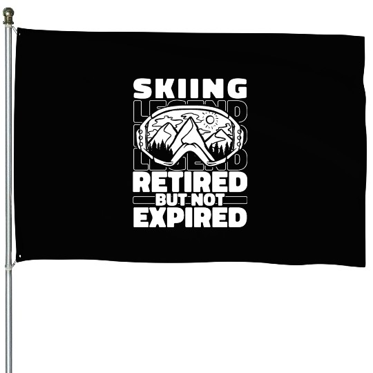 Skiing Skier Retired House Flags