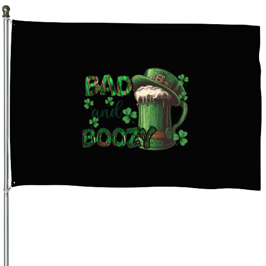 Mens St Patricks Day Irland Irish Green Shamrock House Flags