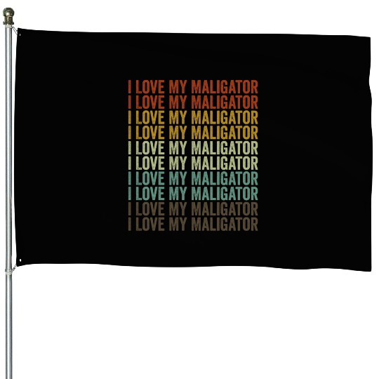 I Love My Maligator Belgian Malinois Dog Lover House Flags