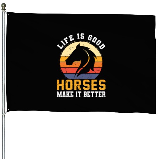 Cool Retro Vintage Horse Pony Hanoverian Gift House Flags