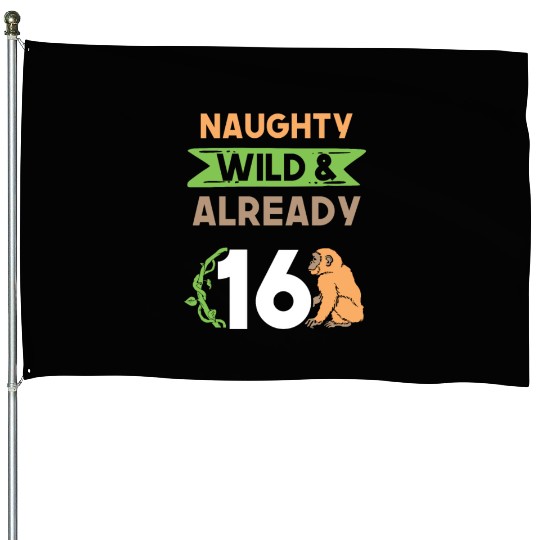 Gift 16 years birthday girl boy Ape Monkey House Flags