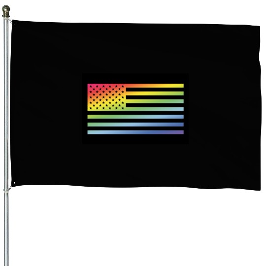 Stars And Stripes / Rainbow Flag (USA / Poster) House Flags