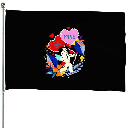 Cupid Be Mine - Valentines Day House Flags