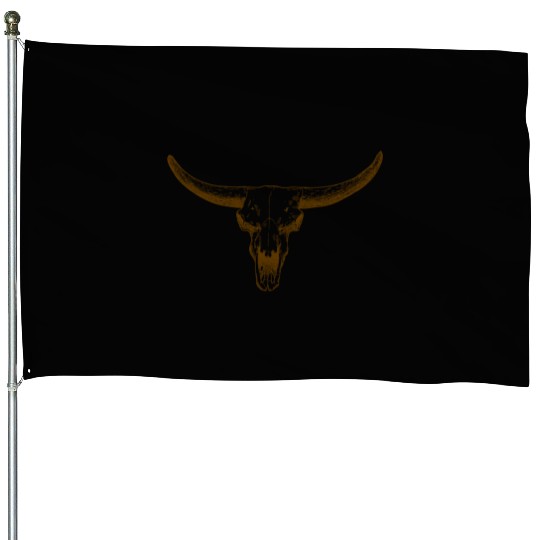 bull skull House Flags