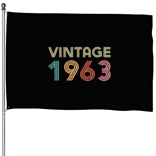 60th Birthday - Vintage 1963 House Flags