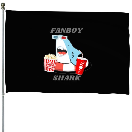 Cinema Fanboy Shark House Flags