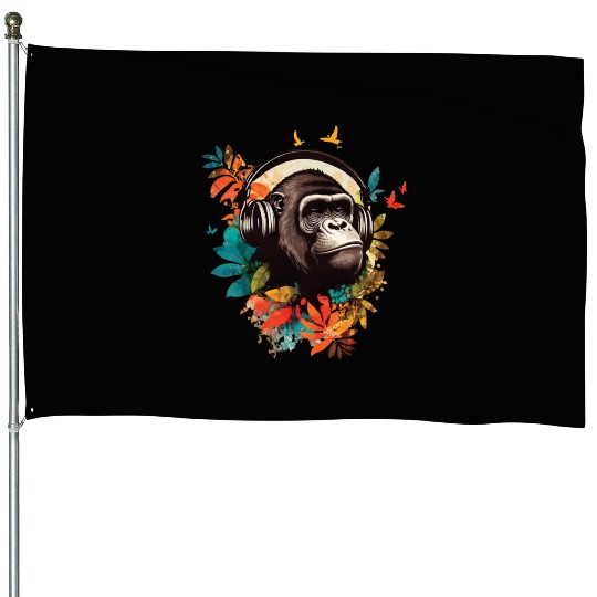 Gorilla DJ Jungle House Flags