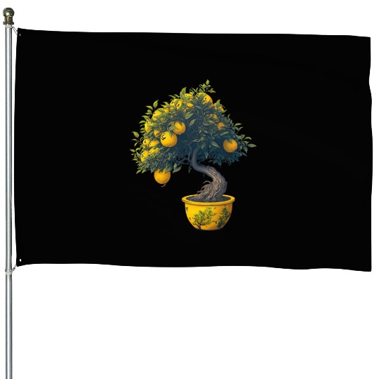 Lemon Bonsai Tree House Flags