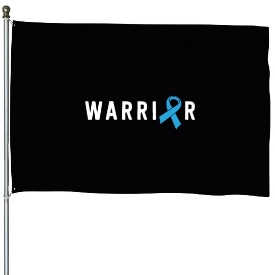 Prostate Cancer Warrior Light Blue Ribbon Dad House Flags