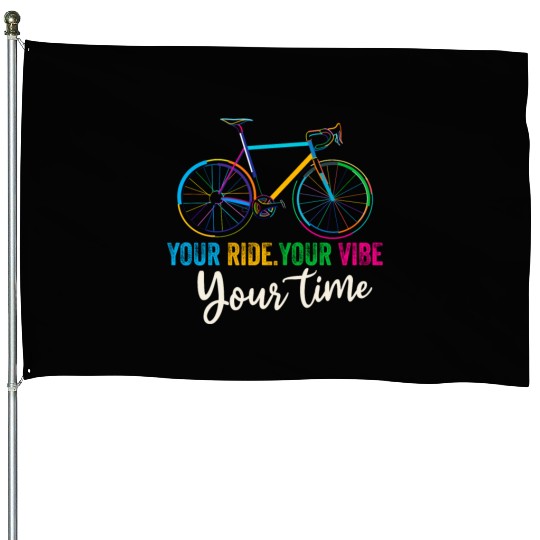Racing Bike Your Ride Your Vibe Your Time Cool House Flags