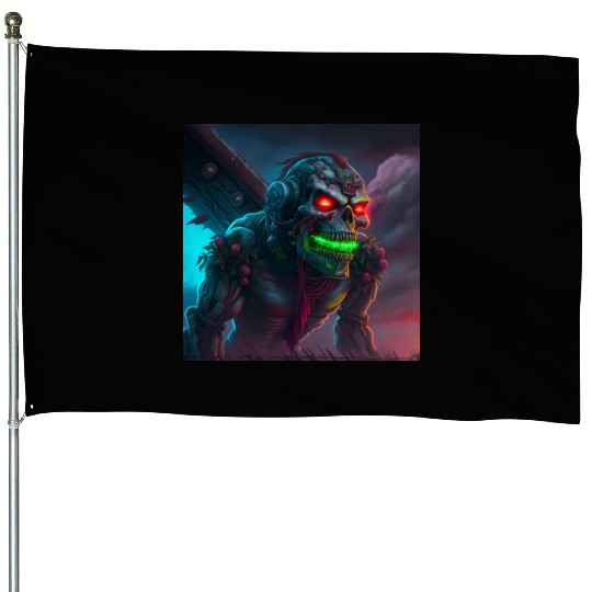 ZOMBIE IRON MAIDEN (version 15) House Flags