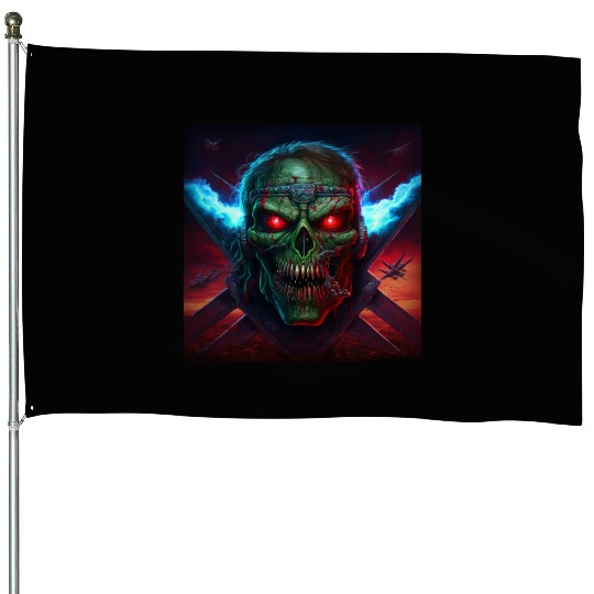 ZOMBIE IRON MAIDEN (version 14) House Flags