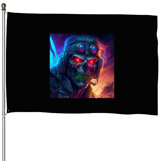 ZOMBIE IRON MAIDEN (version 9) House Flags