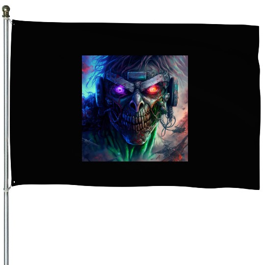 ZOMBIE IRON MAIDEN (version 12) House Flags