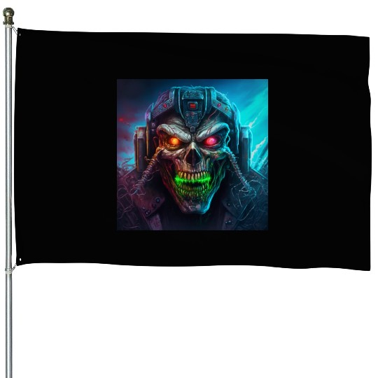 ZOMBIE IRON MAIDEN (version 8) House Flags