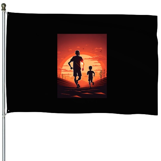 Running Exercise for Fitness Enthusiasts Father House Flags