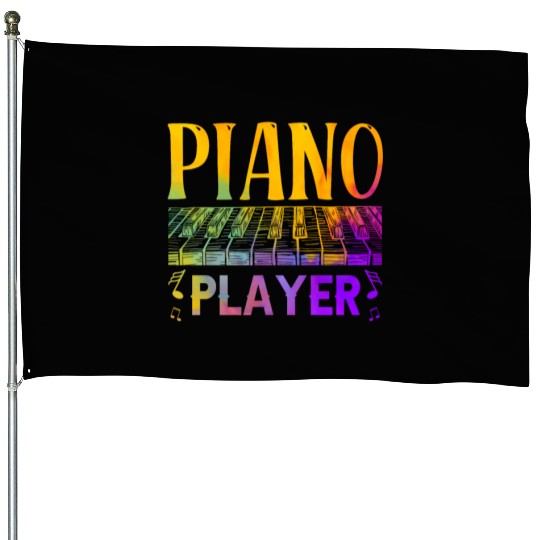 Piano Player Music Musician Lover House Flags