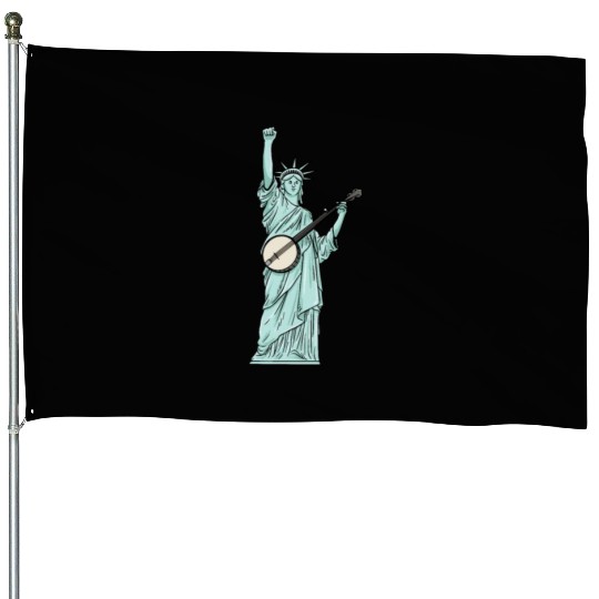 Statue Of Liberty Banjo Musician Design for House Flags