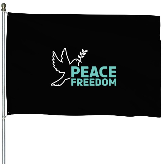 Peace & freedom - peace dove House Flags