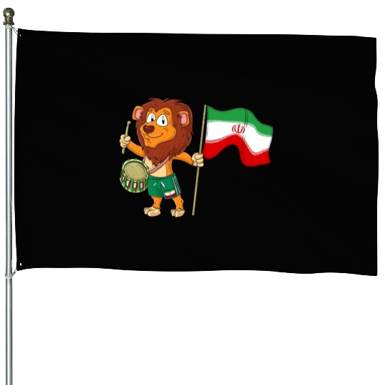 Lion with the Iran flag House Flags