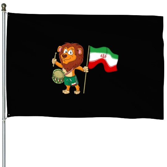 Lion with the Iran flag House Flags