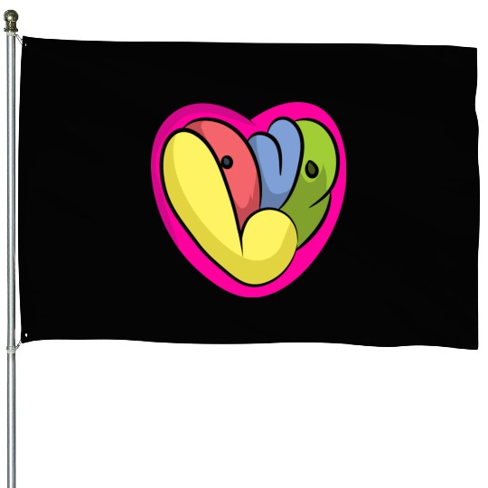 Love Heart House Flags